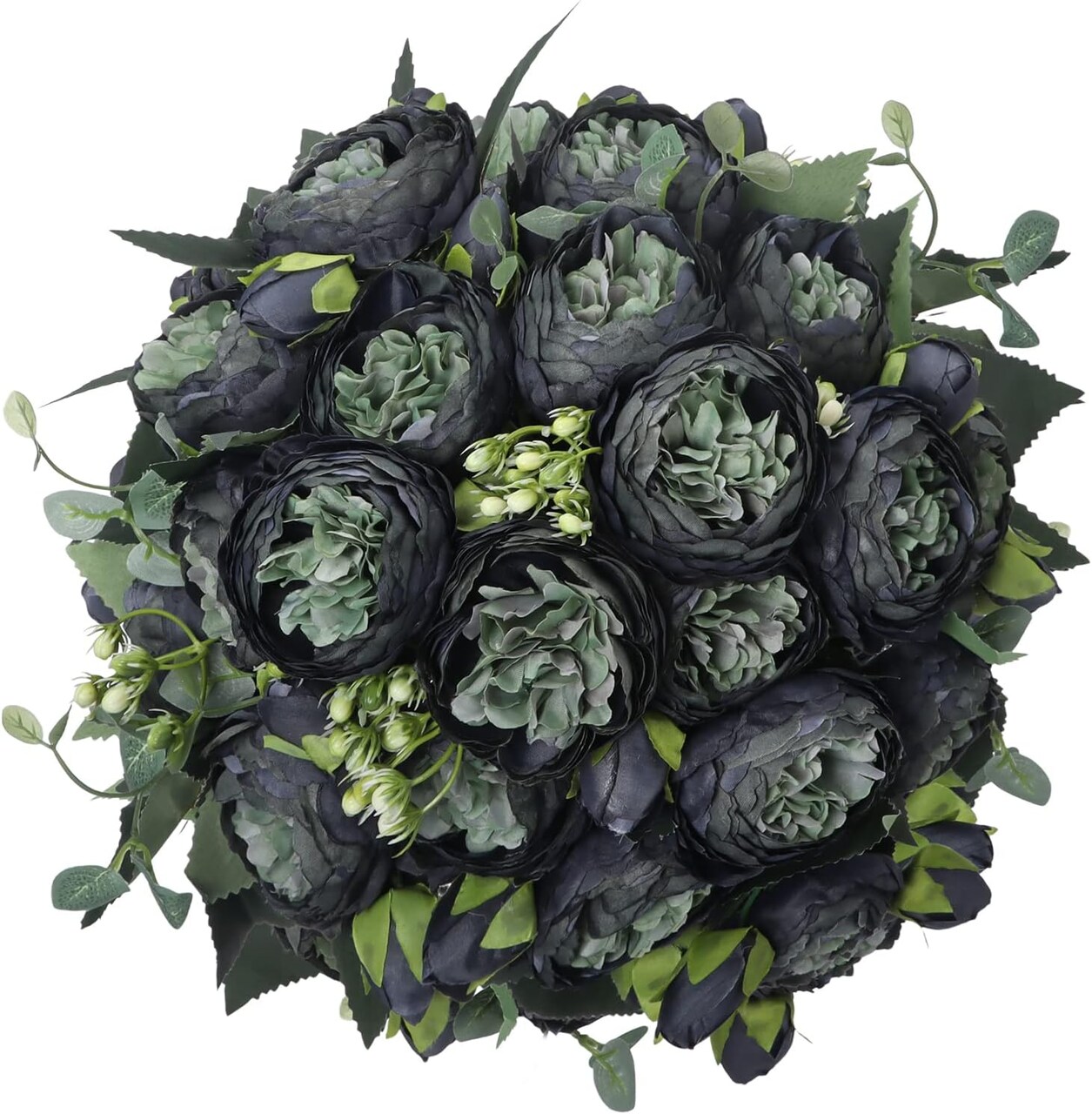 4 Packs of Artificial Peonies - 20 Silk Peony Heads with Stems for Home, Wedding, Mother's Day